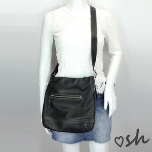 COACH Soho Black Leather Crossbody Shoulder Bag